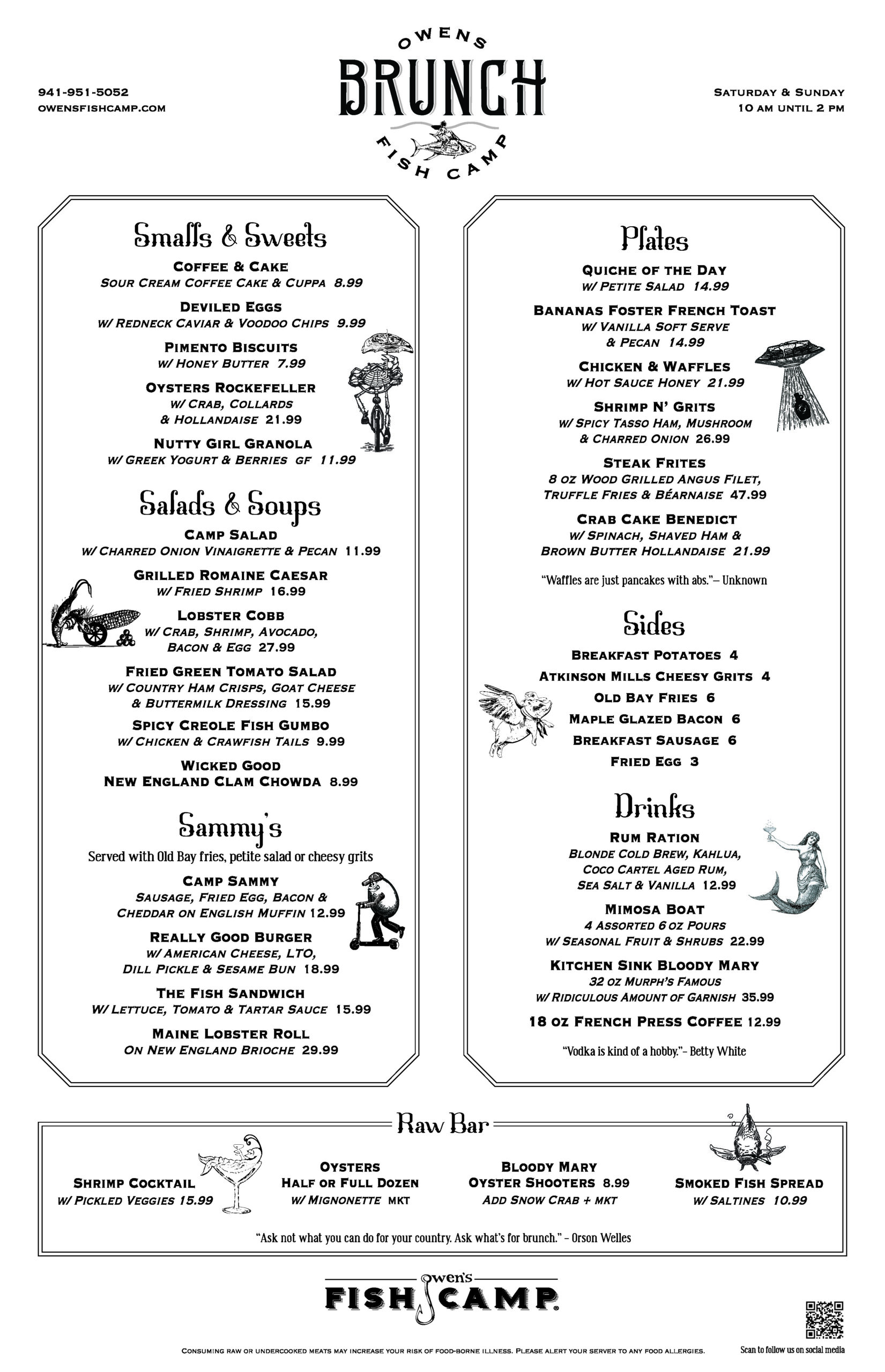 Owens Fish Camp, Lakewood Ranch Brunch Menu