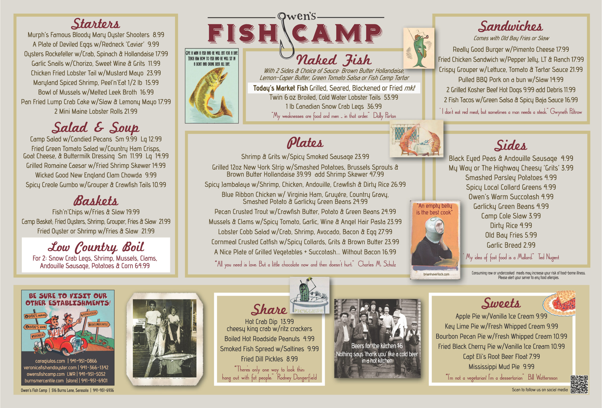 Owens Fish Camp - Downtown - Menu