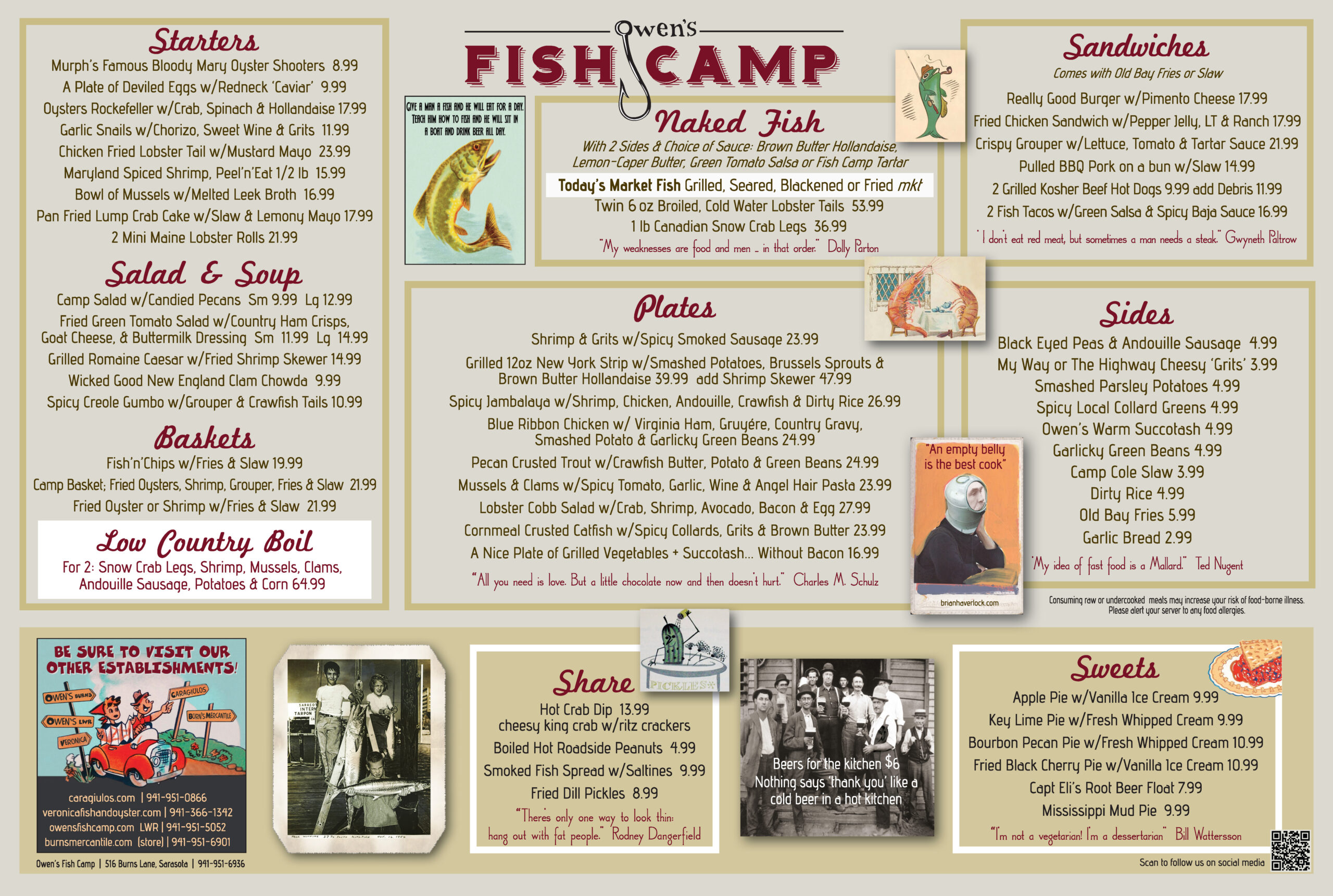 Owens Fish Camp Menu Burns Court